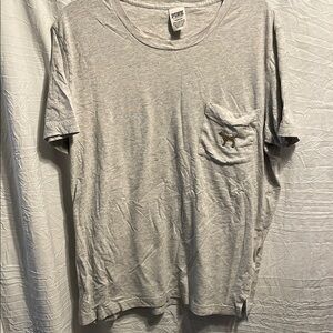 PINK Victoria's Secret Gray Short Sleeve Tee
